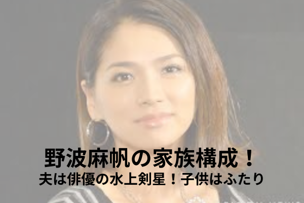 野波麻帆　家族構成